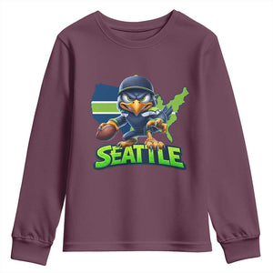 Seattle Fan Pride Youth Sweatshirt Gift For Sports Lover TS12 Maroon Print Your Wear