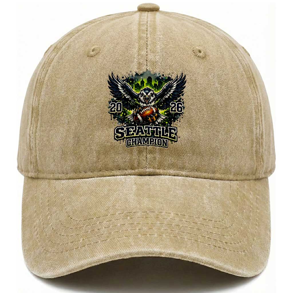 2026 Champion Washed Cotton Baseball Cap Gift For Seattle Sports Fans TS12 Print Your Wear
