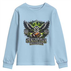 2026 Champion Youth Sweatshirt Gift For Seattle Sports Fans TS12 Light Blue Print Your Wear