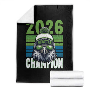 2026 Champion Seattle Throw Blanket 12s Fan Pride TS12 Black Print Your Wear