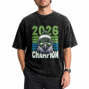 2026 Champion Seattle Washed Cotton T-Shirt 12s Fan Pride