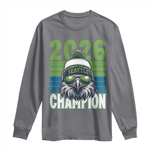 2026 Champion Seattle Long Sleeve Shirt 12s Fan Pride TS12 Charcoal Print Your Wear