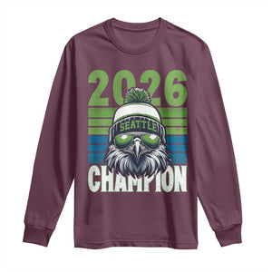 2026 Champion Seattle Long Sleeve Shirt 12s Fan Pride TS12 Maroon Print Your Wear