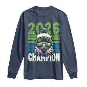 2026 Champion Seattle Long Sleeve Shirt 12s Fan Pride TS12 Navy Print Your Wear