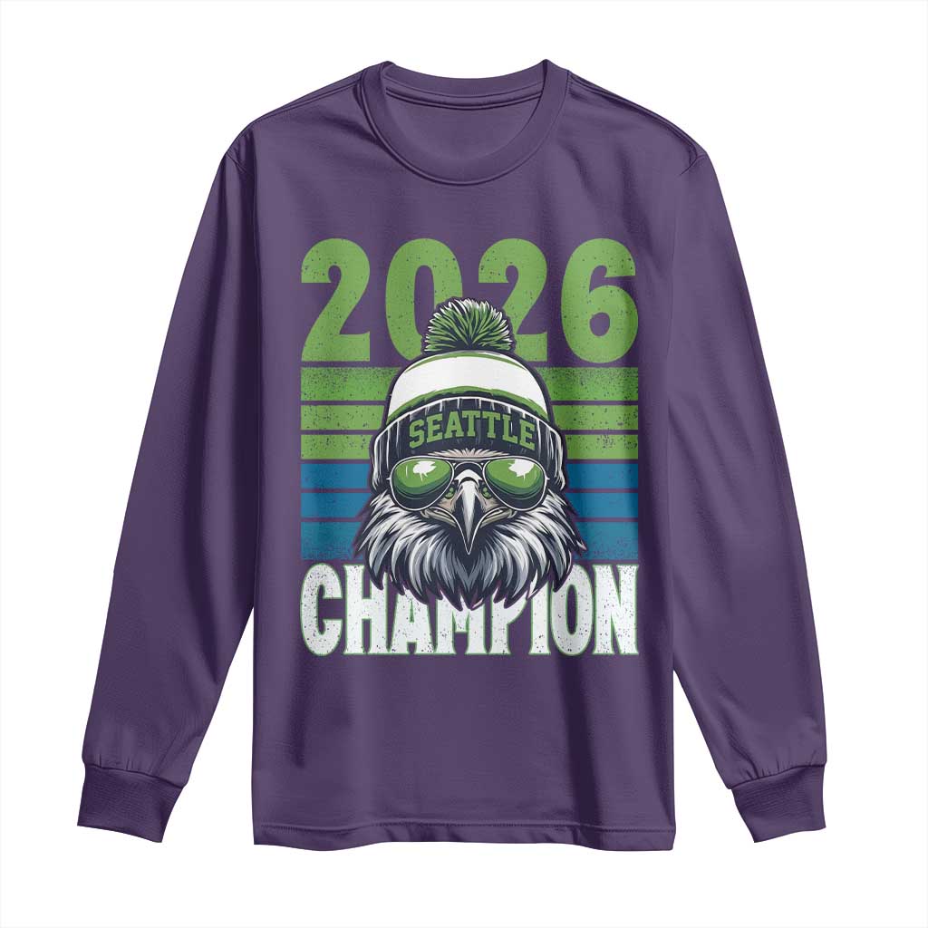 2026 Champion Seattle Long Sleeve Shirt 12s Fan Pride TS12 Purple Print Your Wear