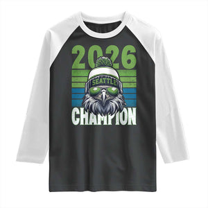 2026 Champion Seattle Raglan Shirt 12s Fan Pride TS12 Black White Print Your Wear