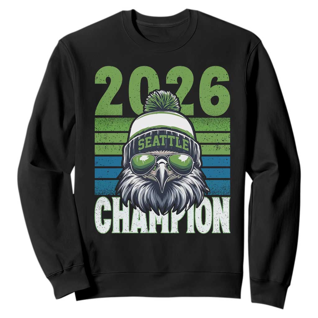 2026 Champion Seattle Sweatshirt 12s Fan Pride TS12 Black Print Your Wear