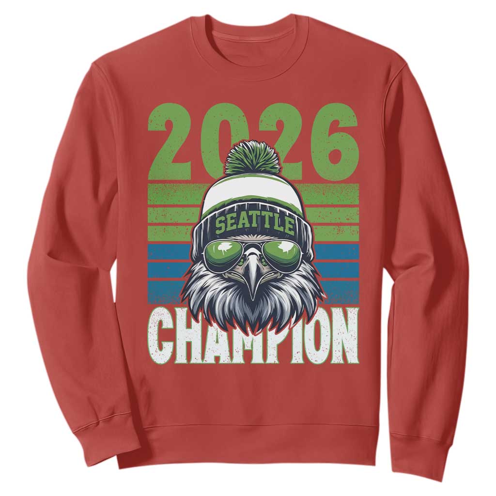 2026 Champion Seattle Sweatshirt 12s Fan Pride TS12 Red Print Your Wear