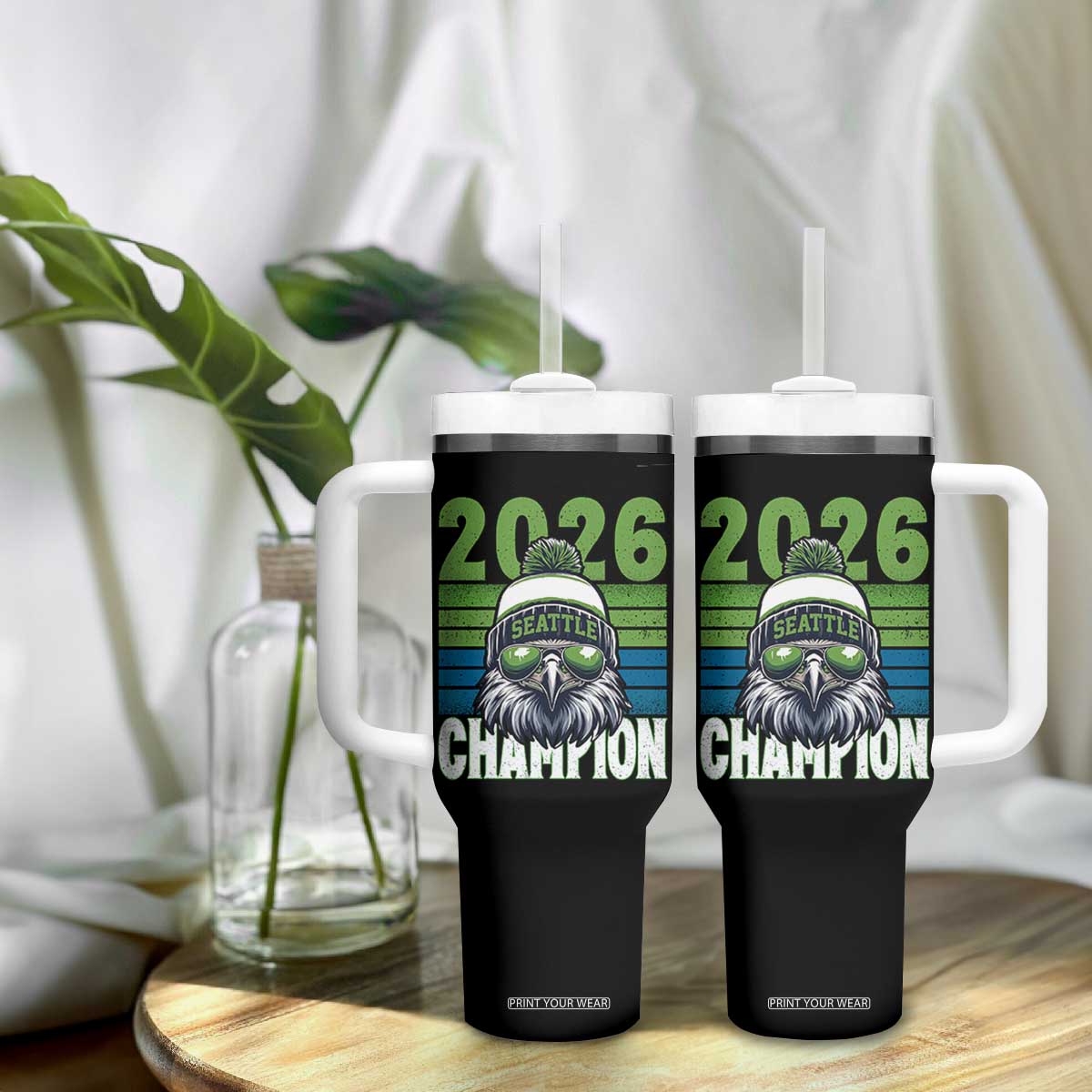 2026 Champion Seattle Tumbler With Handle 12s Fan Pride TS12 Print Your Wear