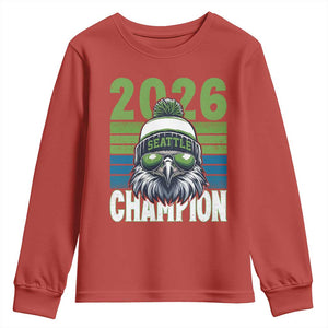 2026 Champion Seattle Youth Sweatshirt 12s Fan Pride TS12 Red Print Your Wear