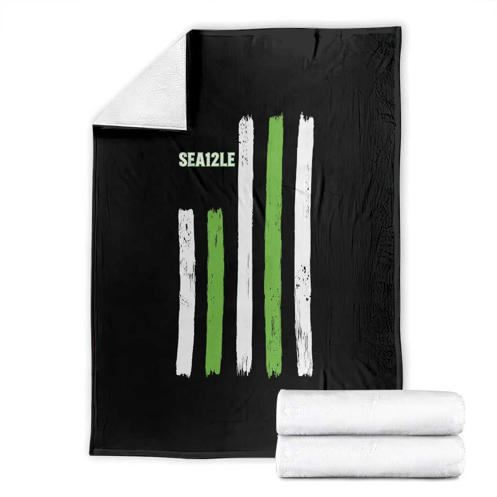 SEA12LE Champion Football Fan Gift Throw Blanket Blue Green Pride TS12 Black Print Your Wear