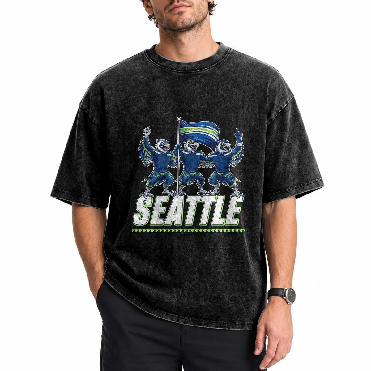 Seattle Fan Pride Victory Celebration Washed Cotton T-Shirt Gift For Sports Lovers