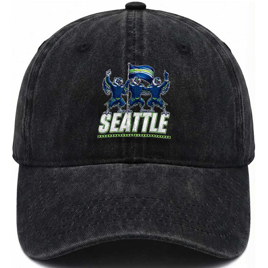 Seattle Fan Pride Victory Celebration Washed Cotton Baseball Cap Gift For Sports Lovers TS12 Print Your Wear