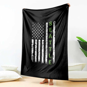 Seattle With American Flag Fan Pride Throw Blanket Gift For Sports Lovers TS12 Print Your Wear