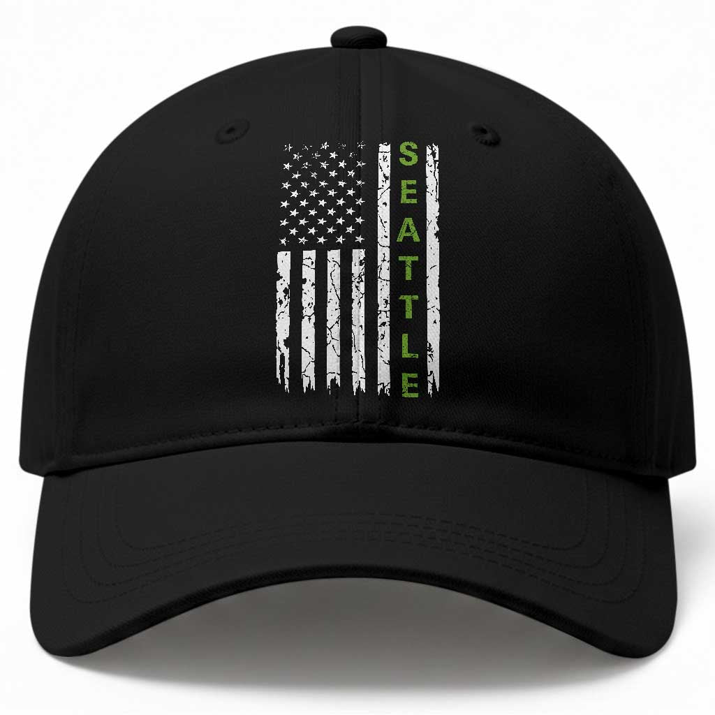 Seattle With American Flag Fan Pride Baseball Cap Gift For Sports Lovers TS12 Print Your Wear