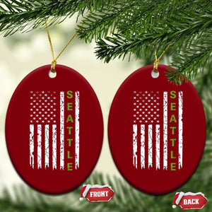 Seattle With American Flag Fan Pride Ceramic Ornament Gift For Sports Lovers TS12 Print Your Wear