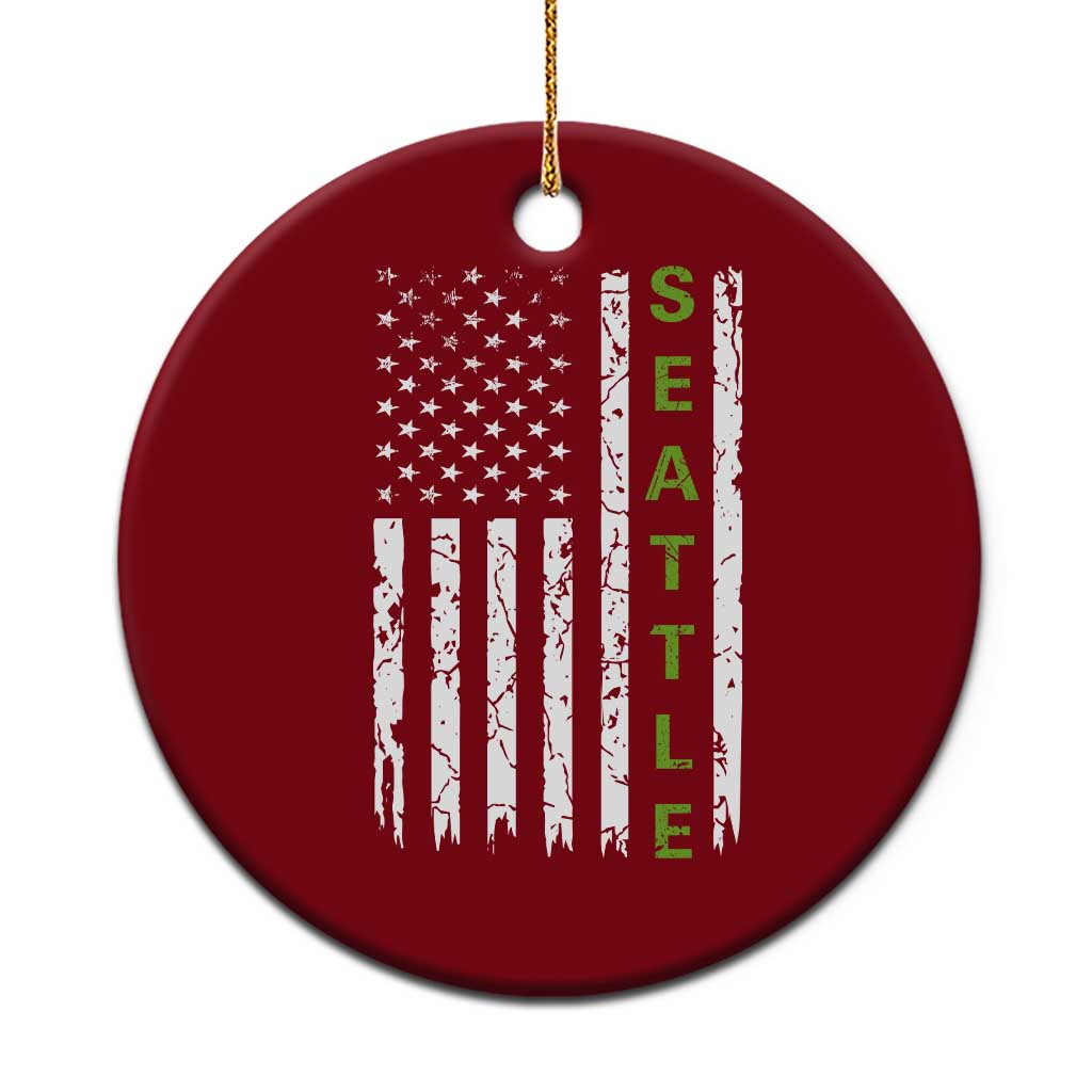 Seattle With American Flag Fan Pride Ceramic Ornament Gift For Sports Lovers TS12 1pc Red Print Your Wear