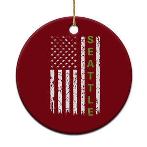 Seattle With American Flag Fan Pride Ceramic Ornament Gift For Sports Lovers TS12 1pc Red Print Your Wear