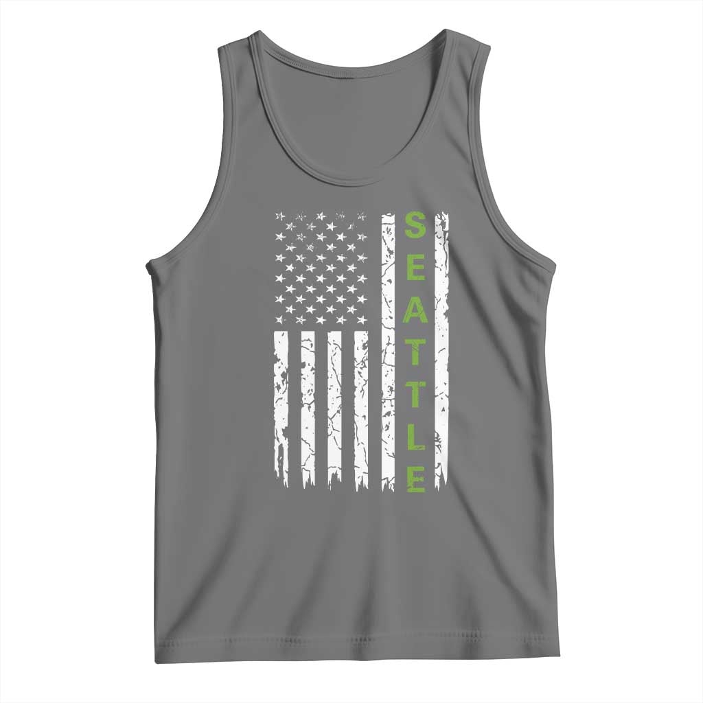 Seattle With American Flag Fan Pride Tank Top Gift For Sports Lovers TS12 Black Heather Print Your Wear