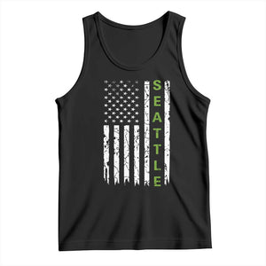 Seattle With American Flag Fan Pride Tank Top Gift For Sports Lovers TS12 Black Print Your Wear