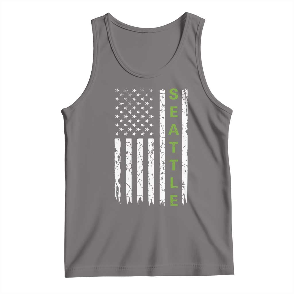 Seattle With American Flag Fan Pride Tank Top Gift For Sports Lovers TS12 Deep Heather Print Your Wear