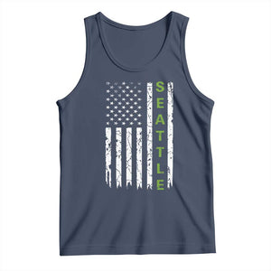 Seattle With American Flag Fan Pride Tank Top Gift For Sports Lovers TS12 Navy Print Your Wear