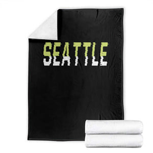 Seattle Retro Glitch Fan Gift Throw Blanket Proud Northwest 12s Fan TS12 Black Print Your Wear