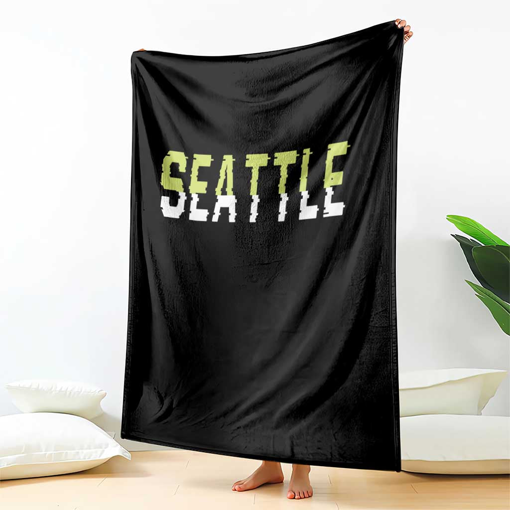 Seattle Retro Glitch Fan Gift Throw Blanket Proud Northwest 12s Fan TS12 Print Your Wear