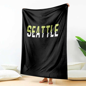 Seattle Retro Glitch Fan Gift Throw Blanket Proud Northwest 12s Fan TS12 Print Your Wear