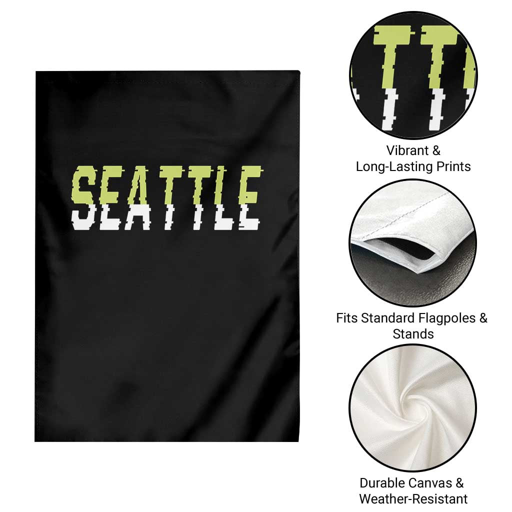 Seattle Retro Glitch Fan Gift Garden Flag Proud Northwest 12s Fan TS12 Print Your Wear
