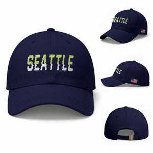 Seattle Retro Glitch Fan Gift Baseball Cap Proud Northwest 12s Fan TS12 Baseball Cap Universal Fit Dark Blue Print Your Wear