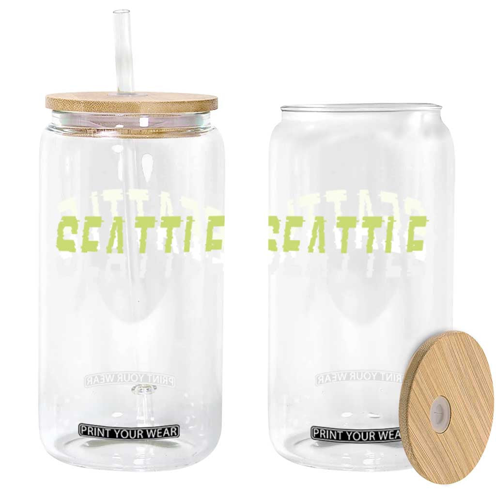 Seattle Retro Glitch Fan Gift Glass Can Proud Northwest 12s Fan TS12 Print Your Wear