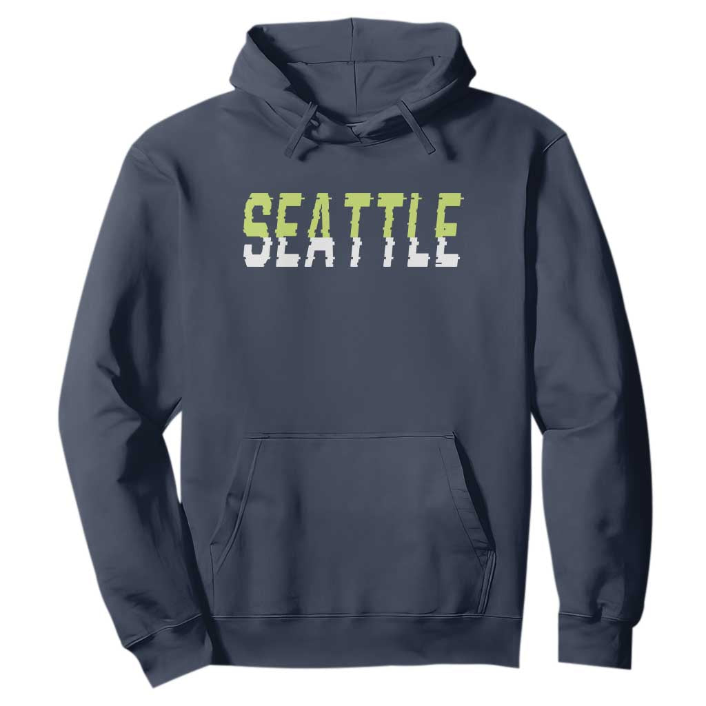 Seattle Retro Glitch Fan Gift Hoodie Proud Northwest 12s Fan TS12 Navy Print Your Wear