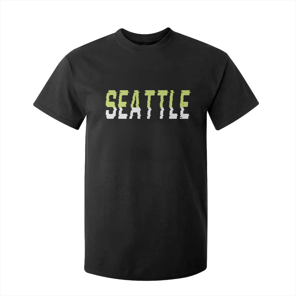 Seattle Retro Glitch Fan Gift T Shirt For Kid Proud Northwest 12s Fan TS12 Black Print Your Wear