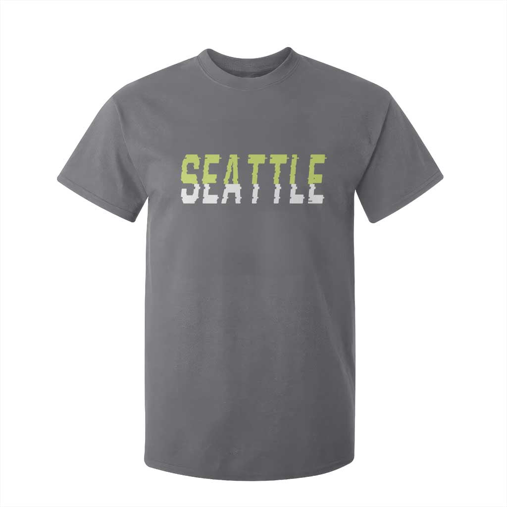Seattle Retro Glitch Fan Gift T Shirt For Kid Proud Northwest 12s Fan TS12 Charcoal Print Your Wear
