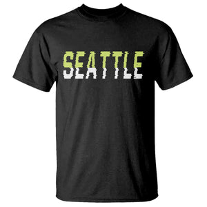 Seattle Retro Glitch Fan Gift T Shirt Proud Northwest 12s Fan TS12 Black Print Your Wear