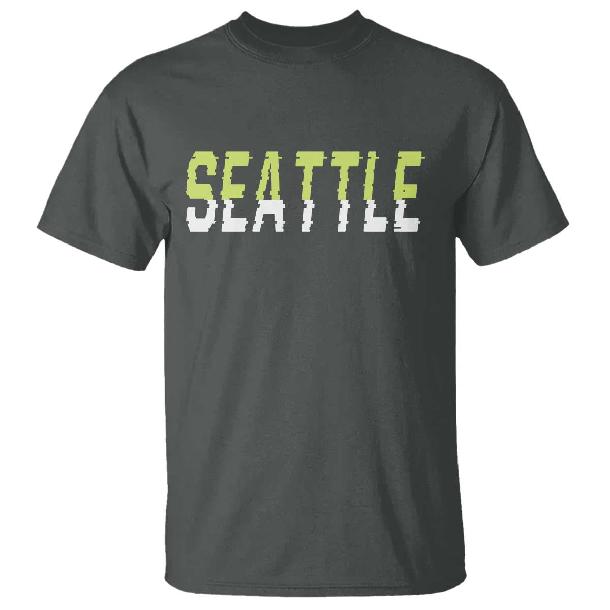 Seattle Retro Glitch Fan Gift T Shirt Proud Northwest 12s Fan TS12 Dark Heather Print Your Wear