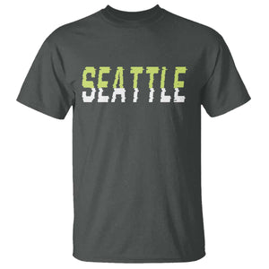 Seattle Retro Glitch Fan Gift T Shirt Proud Northwest 12s Fan TS12 Dark Heather Print Your Wear