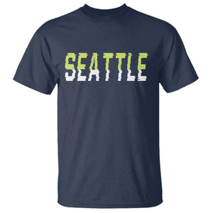 Seattle Retro Glitch Fan Gift T Shirt Proud Northwest 12s Fan TS12 Navy Print Your Wear