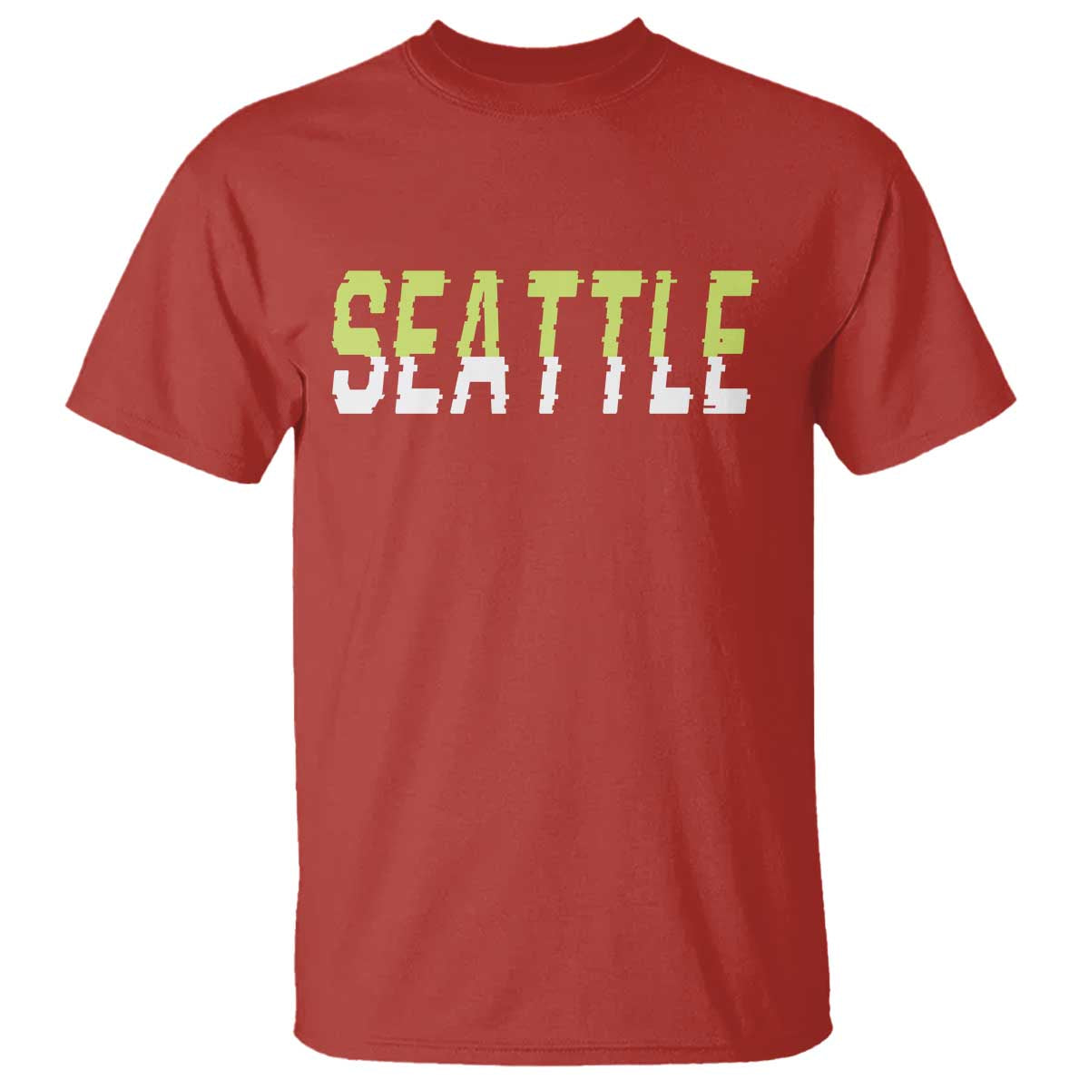 Seattle Retro Glitch Fan Gift T Shirt Proud Northwest 12s Fan TS12 Red Print Your Wear