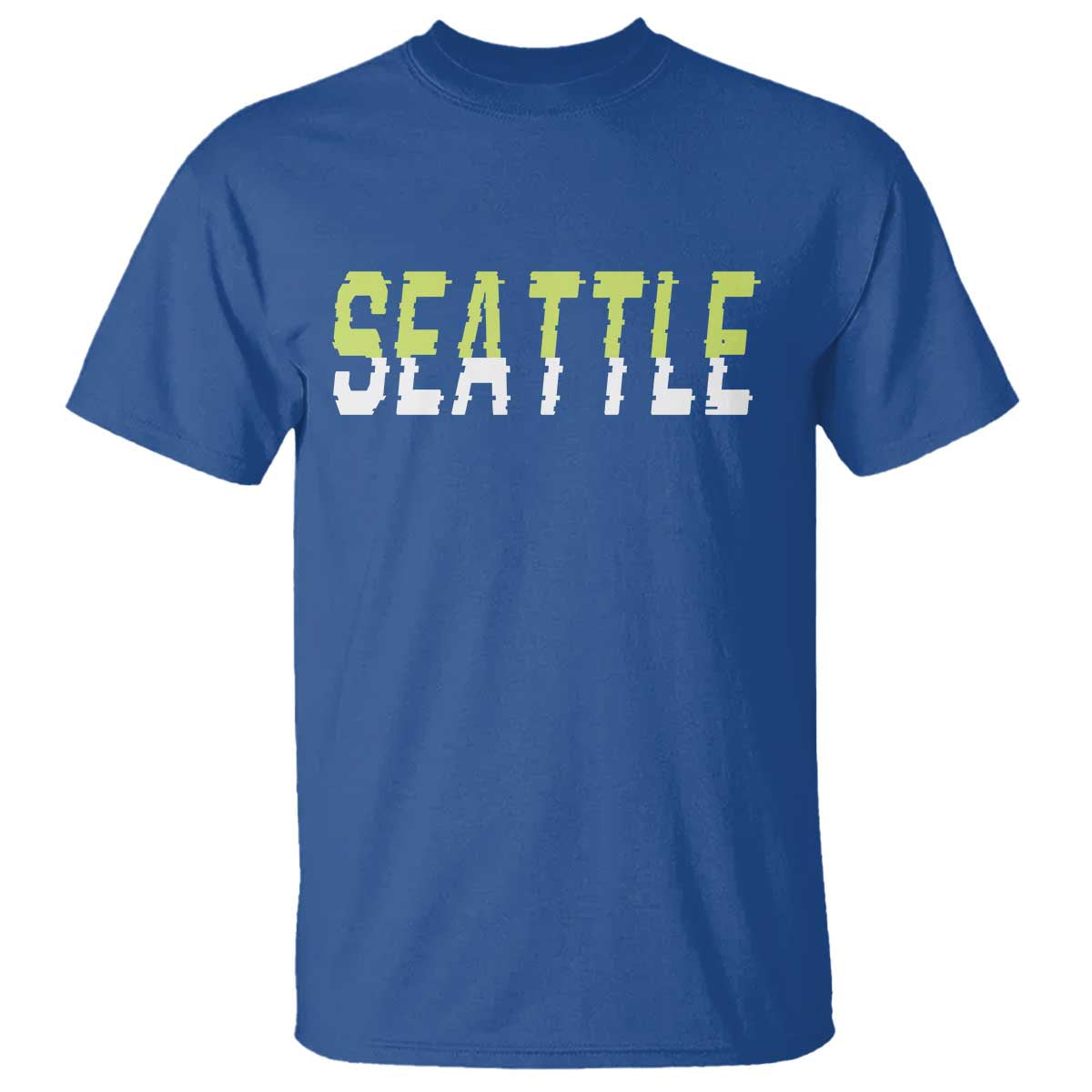 Seattle Retro Glitch Fan Gift T Shirt Proud Northwest 12s Fan TS12 Royal Blue Print Your Wear