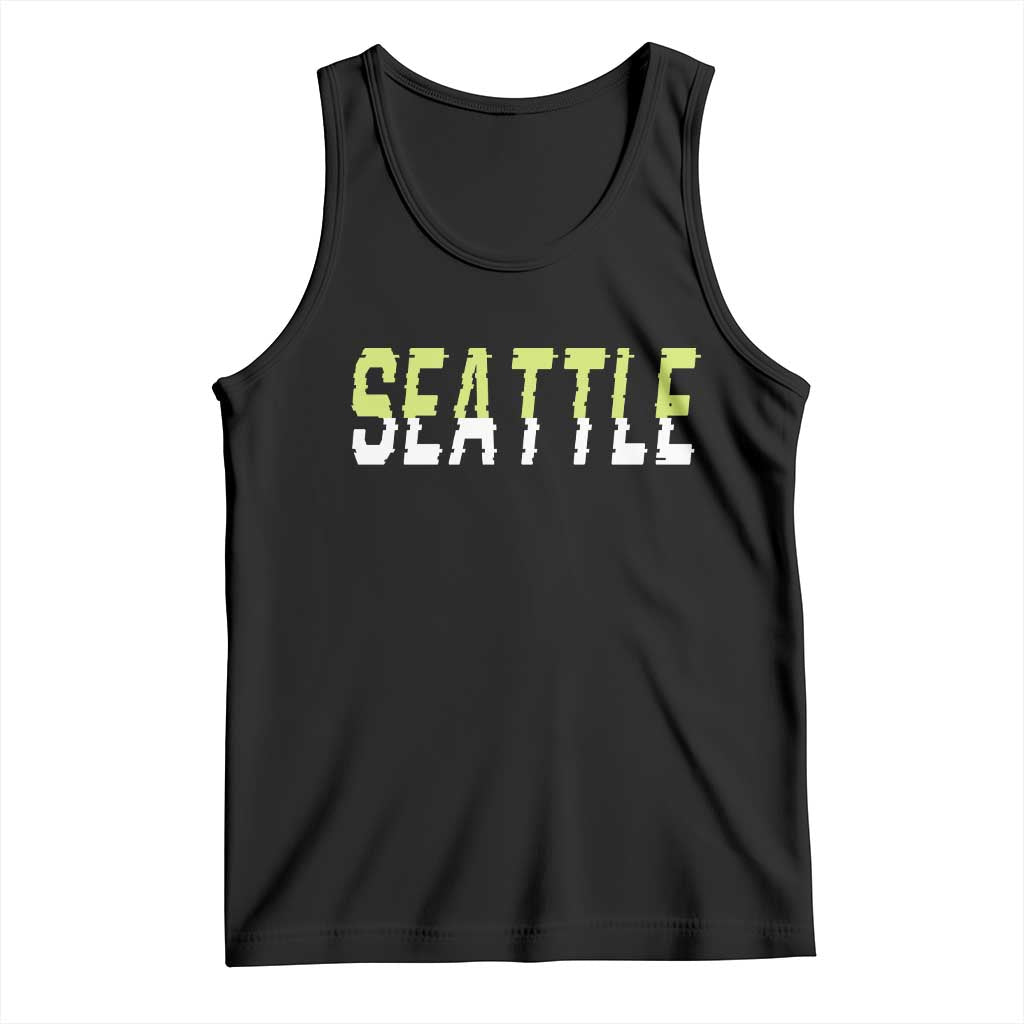 Seattle Retro Glitch Fan Gift Tank Top Proud Northwest 12s Fan TS12 Black Print Your Wear