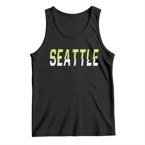 Seattle Retro Glitch Fan Gift Tank Top Proud Northwest 12s Fan TS12 Black Print Your Wear