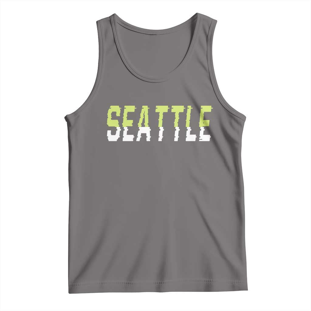 Seattle Retro Glitch Fan Gift Tank Top Proud Northwest 12s Fan TS12 Deep Heather Print Your Wear