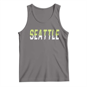Seattle Retro Glitch Fan Gift Tank Top Proud Northwest 12s Fan TS12 Deep Heather Print Your Wear