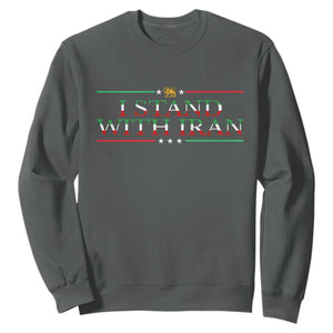 I Stand With Iran Sweatshirt Freedom For Iran 2026 Resistance Movement TS12 Dark Heather Print Your Wear