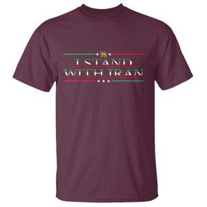 I Stand With Iran T Shirt Freedom For Iran 2026 Resistance Movement TS12 Maroon Print Your Wear