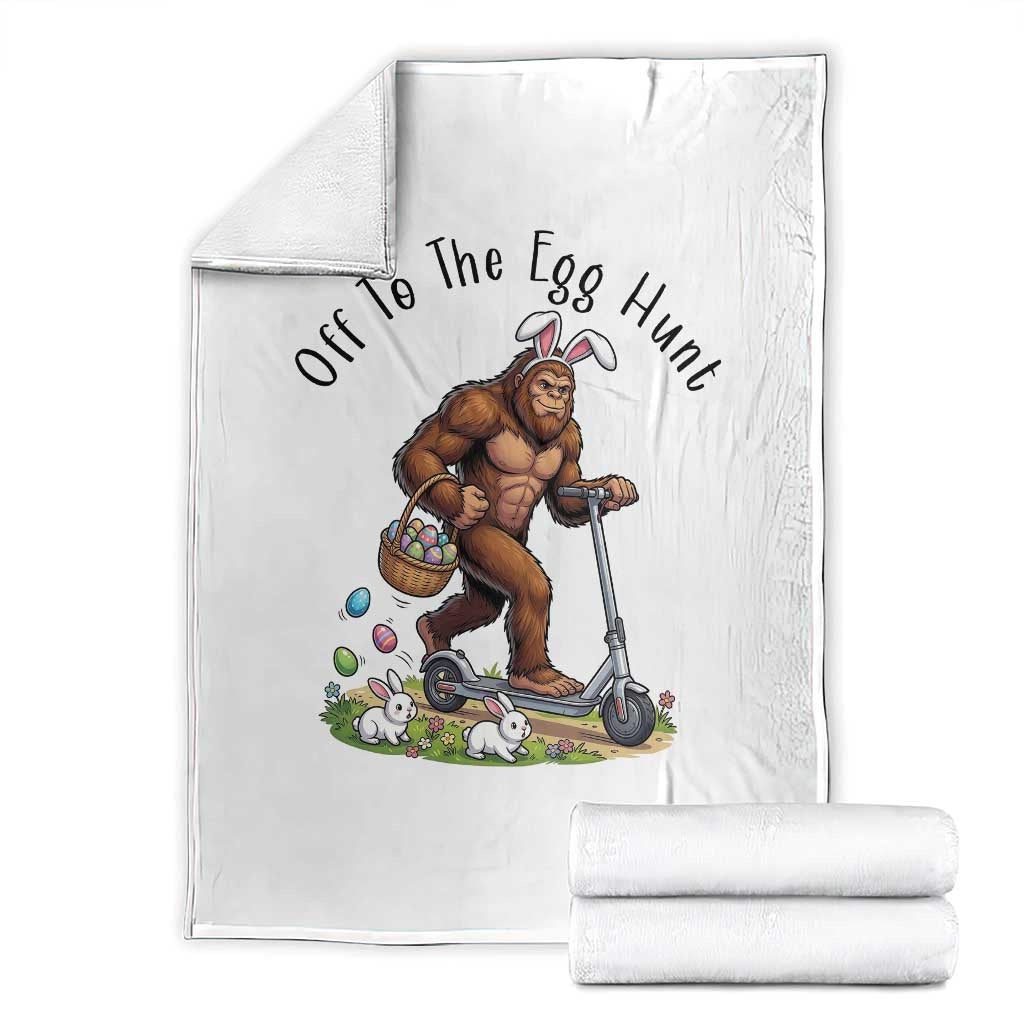 Funny Easter Bigfoot Throw Blanket Off To The Egg Hunt TS12 White Print Your Wear