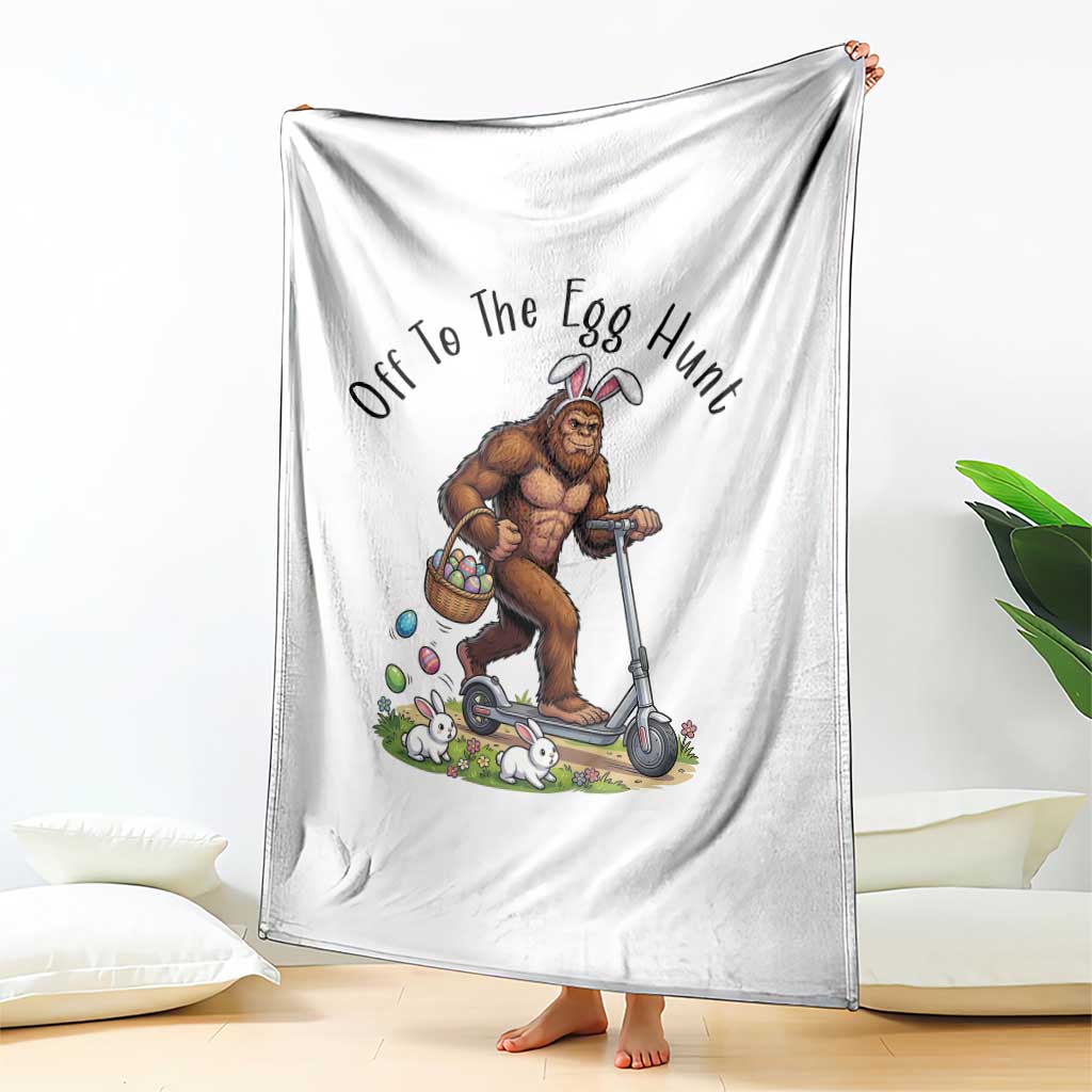Funny Easter Bigfoot Throw Blanket Off To The Egg Hunt TS12 Print Your Wear