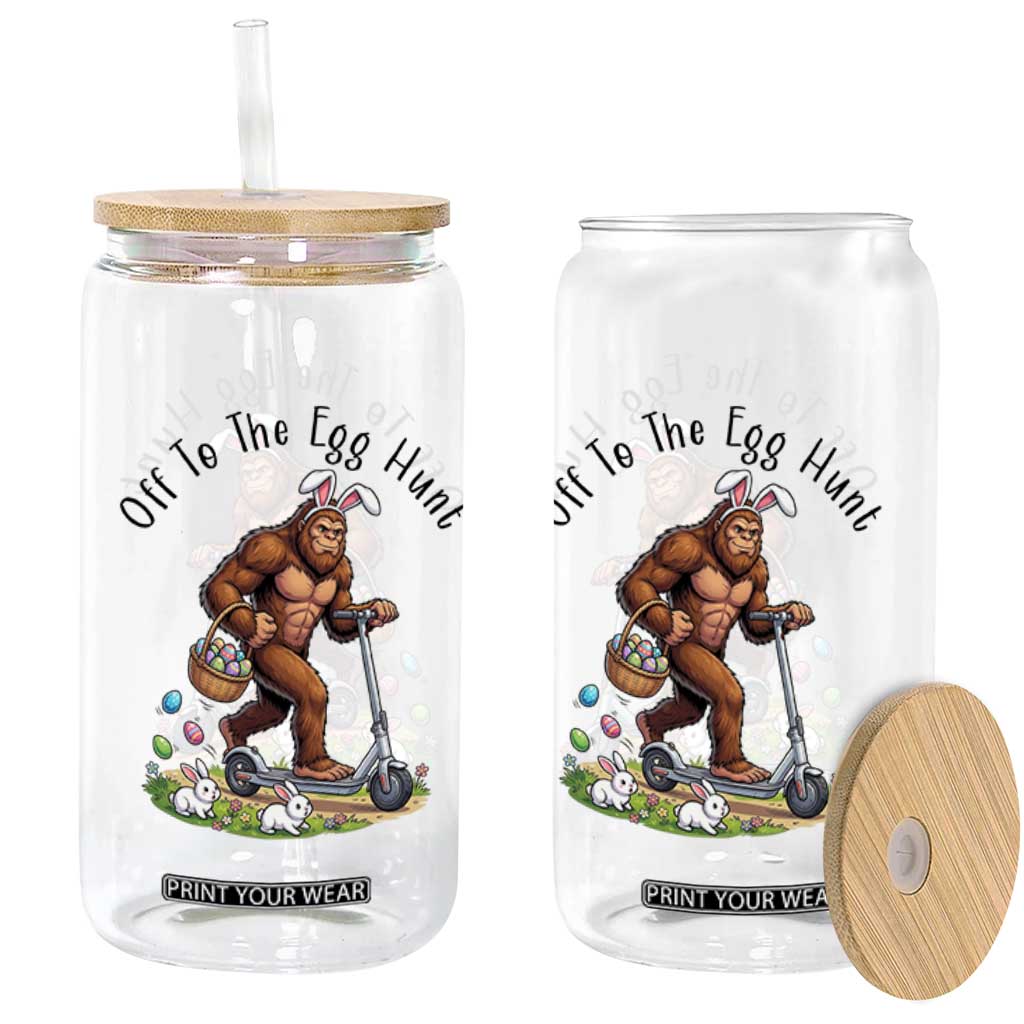 Funny Easter Bigfoot Glass Can Off To The Egg Hunt TS12 Print Your Wear